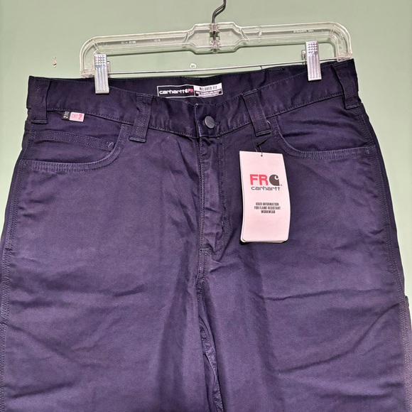 NWT Men’s Carhartt Navy Blue Relaxed Fit Flame Resistant Work Pant Size 34x30 - Picture 10 of 10